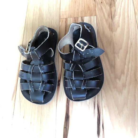 Sun Sans Brown Leather Sharks, Size 6 - Picture 1 of 2